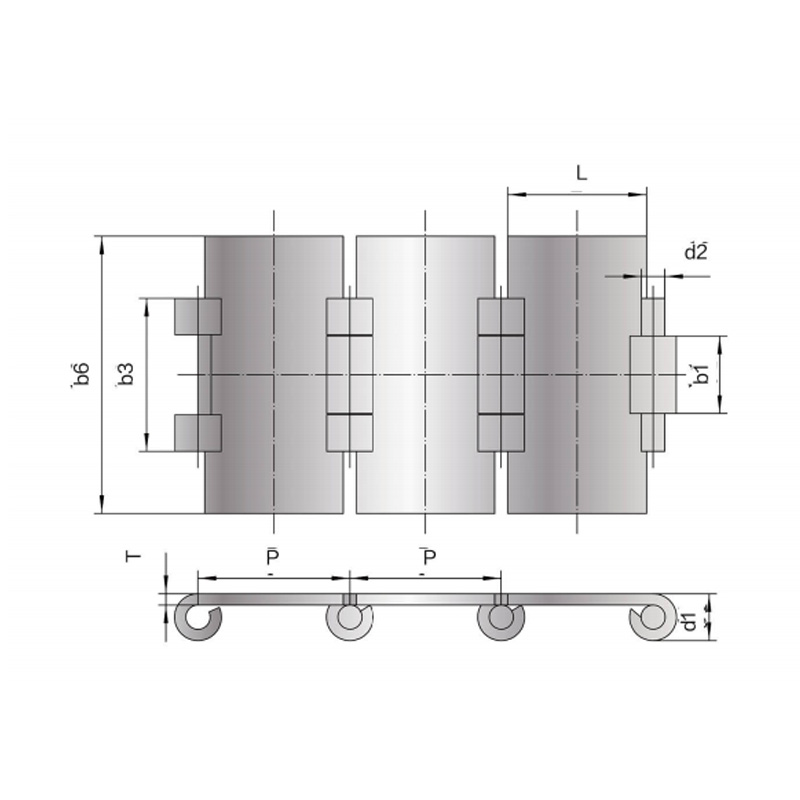 Transportni lanac s ravnim vrhom